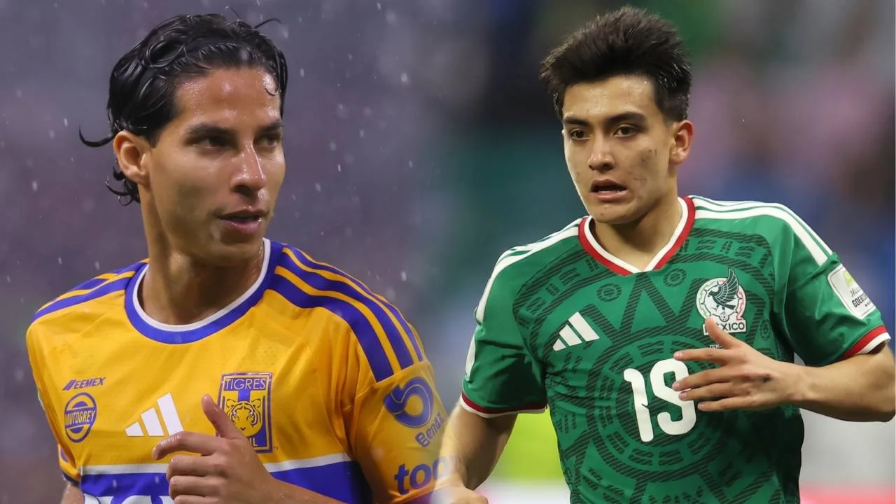 Diego Lainez y Gilberto Mora.