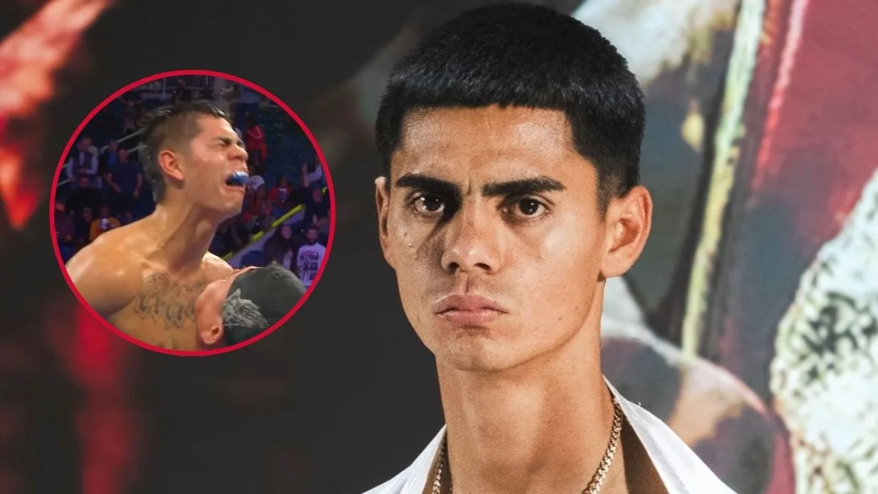 Yoreme Mendoza rompe en llanto tras noquear a Ricardo Sandoval y convertirse en campeón mundial.